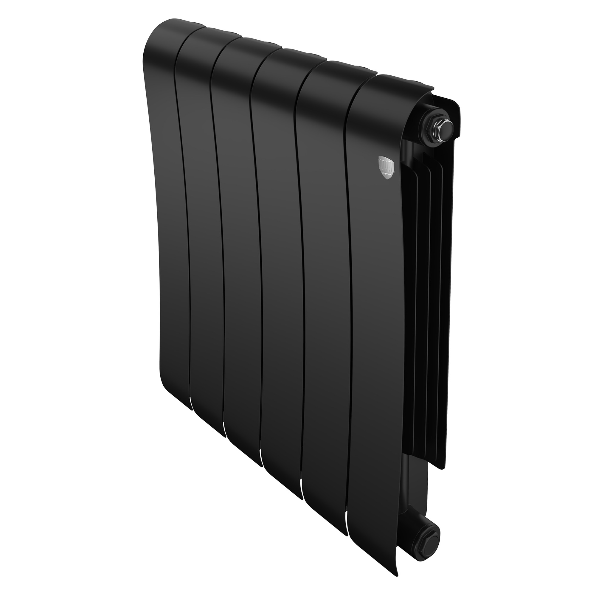 Радиатор биметаллический Royal Thermo Infinity 500, 6 секций, боковое универсальное подключение, черный (noir sable)