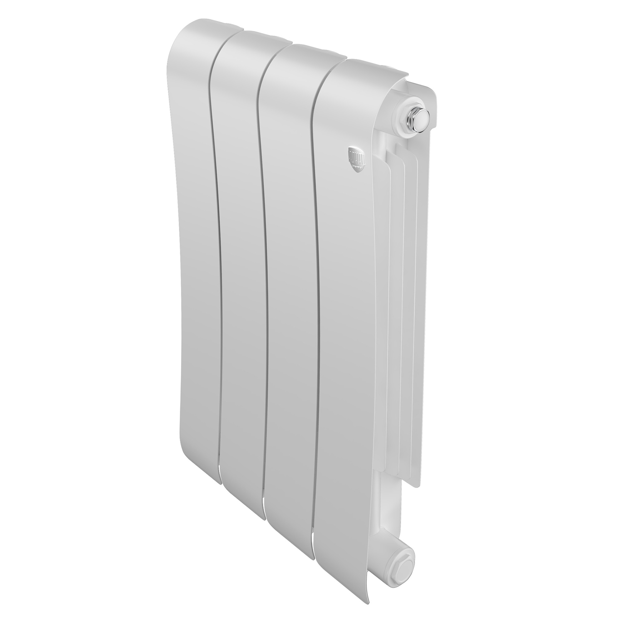 Радиатор биметаллический Royal Thermo Infinity 500, 4 секции, боковое универсальное подключение, белый (bianco traffico)