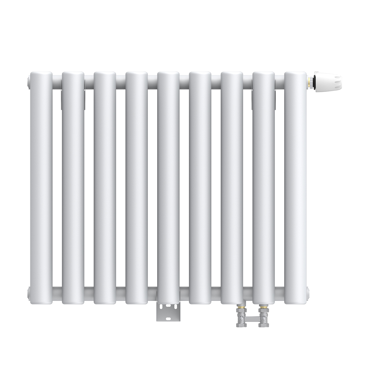Радиатор стальной KZTO Гармония 2-1000 9 секций, вертикальный 2-трубчатый, нижнее правое, белый глянцевый