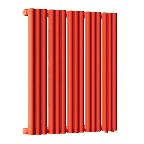 Радиатор стальной Empatiko Takt R1-592-500 Scarlet Red 592x536 15 секций, вертикальный 1-трубчатый, нижнее правое подключение, красный рябиновый