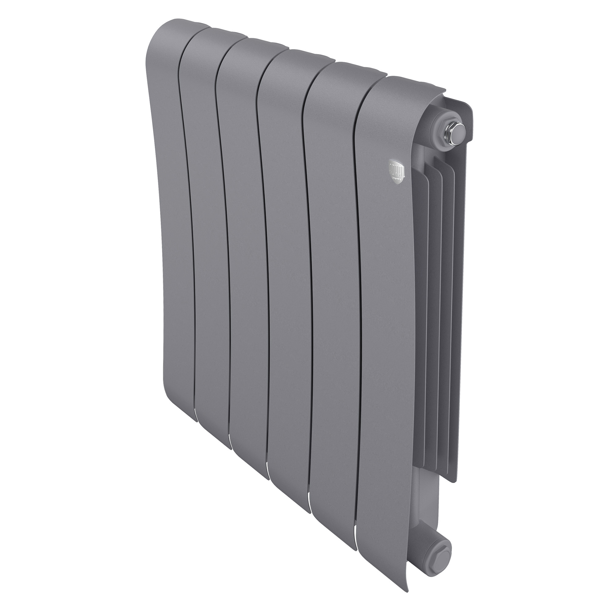 Радиатор биметаллический Royal Thermo Infinity 500, 6 секций, боковое универсальное подключение, серебристый (silver satin)