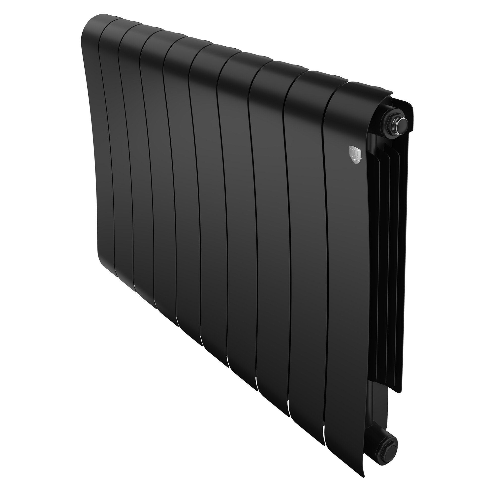Радиатор биметаллический Royal Thermo Infinity 500, 10 секций, боковое универсальное подключение, черный (noir sable)