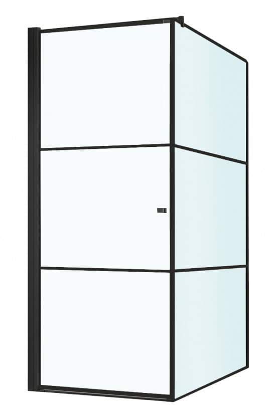 Душевой уголок Berges Dark 90x90 левый, стекло прозрачное, профиль черный матовый