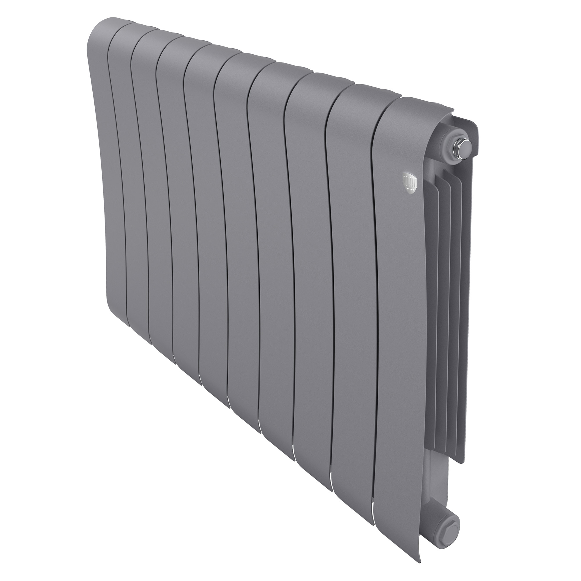 Радиатор биметаллический Royal Thermo Infinity 500, 10 секций, боковое универсальное подключение, серебристый (silver satin)