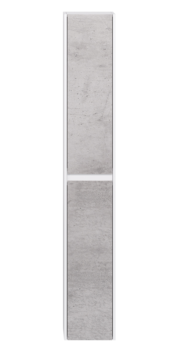 Шкаф-пенал подвесной Dreja Slim 30, белый глянец / бетон
