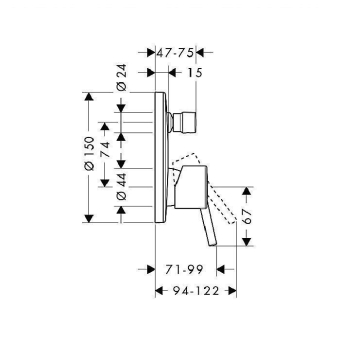 SMESITEL_DLYA_DUSHA_HANSGROHE_TALIS_S_32675000_MONTAZHNAYA_SKHEMA_1