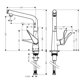 SMESITEL_DLYA_KUKHNI_HANSGROHE_METRIS_SELECT_14883000_MONTAZHNAYA_SKHEMA_1