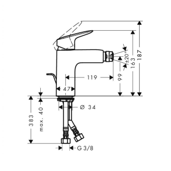SMESITEL_DLYA_BIDE_HANSGROHE_LOGIS_71200000_MONTAZHNAYA_SKHEMA_1