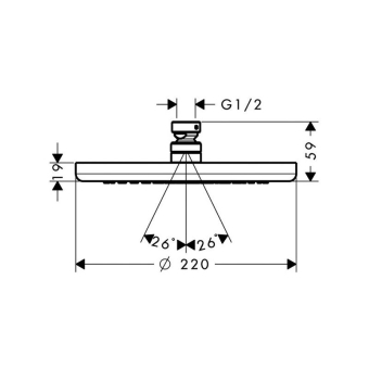 VERKHNIY_DUSH_HANSGROHE_CROMA_220_26464000_MONTAZHNAYA_SKHEMA_1
