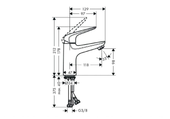 SMESITEL_DLYA_RAKOVINY_HANSGROHE_NOVUS_71031000_MONTAZHNAYA_SKHEMA_1
