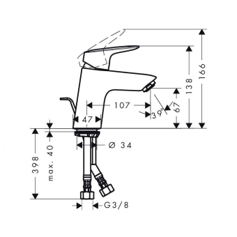 SMESITEL_DLYA_RAKOVINY_HANSGROHE_LOGIS_71070000_MONTAZHNAYA_SKHEMA_1