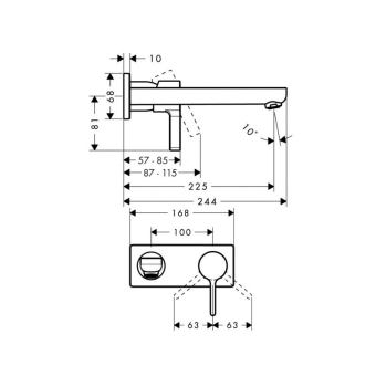 SMESITEL_DLYA_RAKOVINY_HANSGROHE_METRIS_S_31163000_MONTAZHNAYA_SKHEMA_1