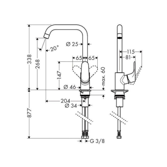 SMESITEL_DLYA_KUKHNI_HANSGROHE_FOCUS_31820000_MONTAZHNAYA_SKHEMA_1