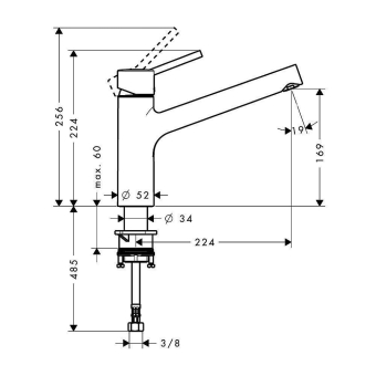 SMESITEL_DLYA_KUKHNI_HANSGROHE_TALIS_S_32851000_MONTAZHNAYA_SKHEMA_1