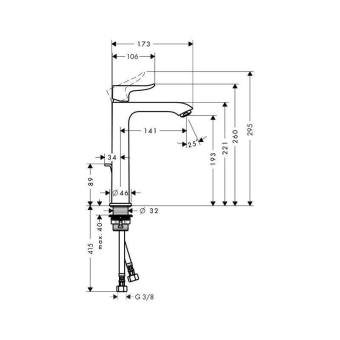 SMESITEL_DLYA_RAKOVINY_HANSGROHE_METRIS_31183000_MONTAZHNAYA_SKHEMA_1
