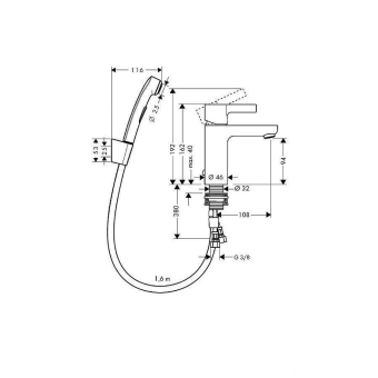 SMESITEL_S_GIGIENICHESKIM_DUSHEM_HANSGROHE_METRIS_S_31160000_MONTAZHNAYA_SKHEMA_1