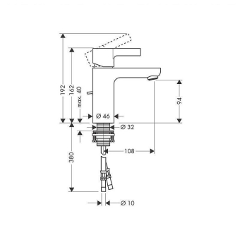 SMESITEL_DLYA_RAKOVINY_HANSGROHE_METRIS_S_31060000_MONTAZHNAYA_SKHEMA_1