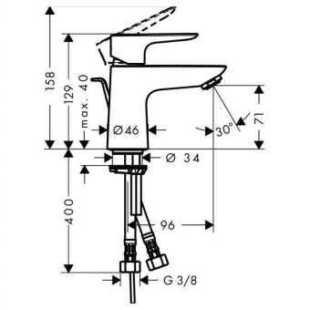 SMESITEL_DLYA_RAKOVINY_HANSGROHE_TALIS_E_71700000_MONTAZHNAYA_SKHEMA_1