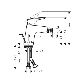 SMESITEL_DLYA_BIDE_HANSGROHE_LOGIS_71204000_MONTAZHNAYA_SKHEMA_1