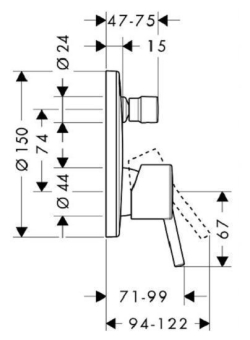 SMESITEL_DLYA_VANNY_S_DUSHEM_HANSGROHE_TALIS_S_32475000_MONTAZHNAYA_SKHEMA_1