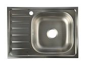Мойка кухонная Vladix 660x480x160 (0,6), правая, с сифоном и крепежом, нержавеющая сталь / полуглянцевая