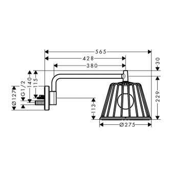 VERKHNIY_DUSH_AXOR_LAMPSHOWER_NENDO_275_1JET_26031000_MONTAZHNAYA_SKHEMA_1