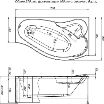 FRONTALNAYA_PANEL_DLYA_VANNY_AQUANET_PALMA_170_R_CHERNAYA_MONTAZHNAYA_SKHEMA_1