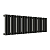 Радиатор стальной Empatiko Takt S1-952-200 Confident Black 952x236 24 секции, вертикальный 1-трубчатый, боковое подключение, черный (Confident Black)