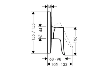 SMESITEL_DLYA_DUSHA_HANSGROHE_METRIS_31456000_MONTAZHNAYA_SKHEMA_1