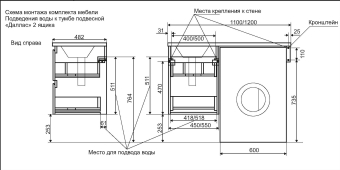 Тумба подвесная Даллас 2 ящика_2020_2021
