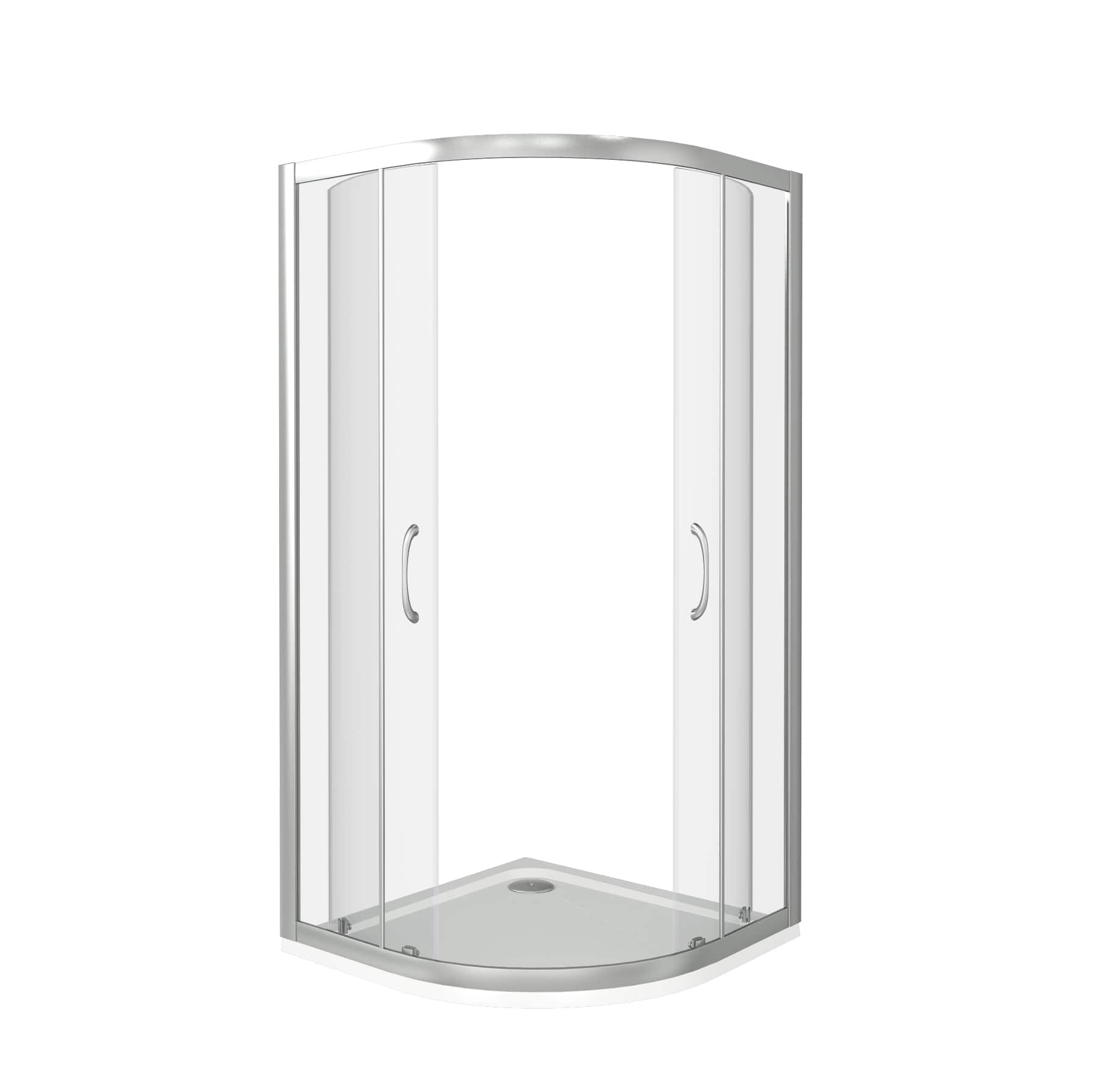 Душевой уголок Good Door Latte R-100-C-WE профиль анодированый алюминий, стекло прозрачное
