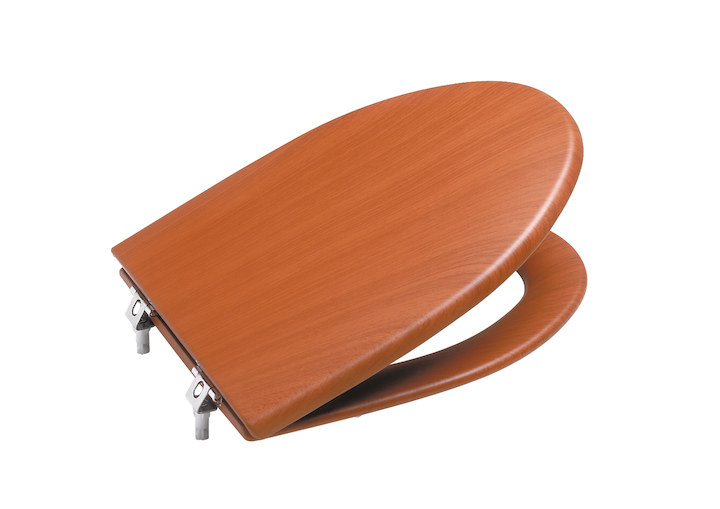 Крышка-сиденье для унитаза Roca America 801492M14 с микролифтом, петли хром, дерево / красный