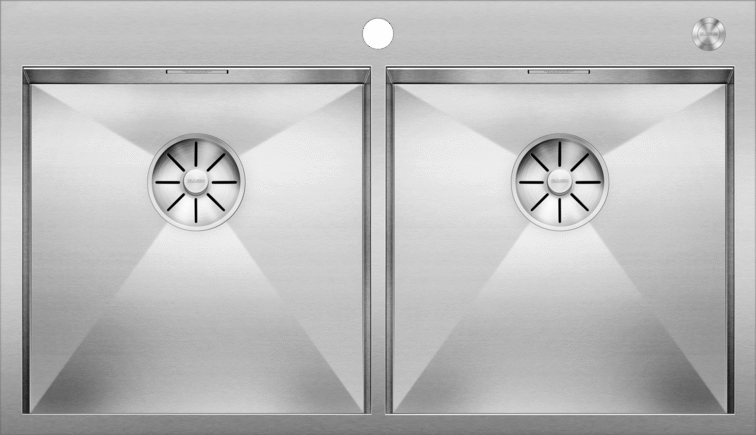 Мойка кухонная Blanco Zerox 400/400-IF/А клапан-автомат, сталь / зеркальная полировка