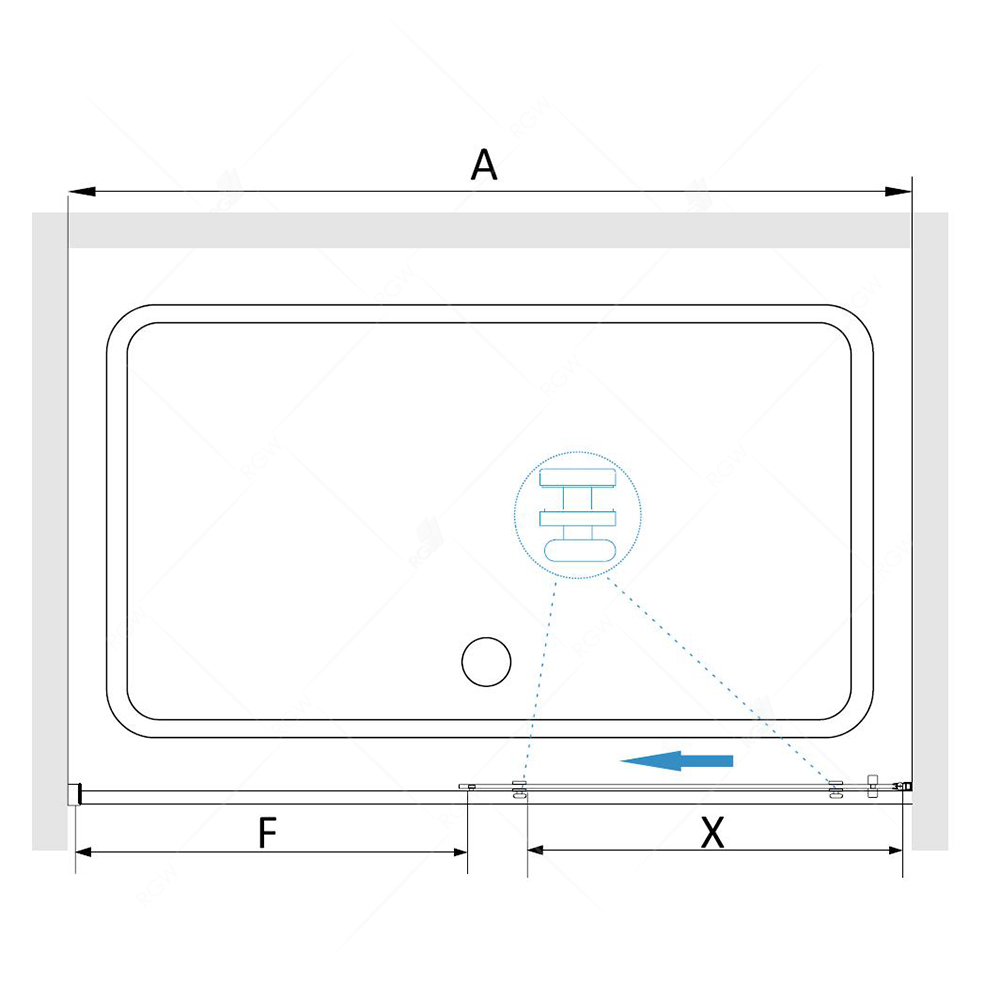 Душевая дверь RGW Stilvoll SV-13 раздвижная 150x195 см, стекло прозрачное, профиль хром