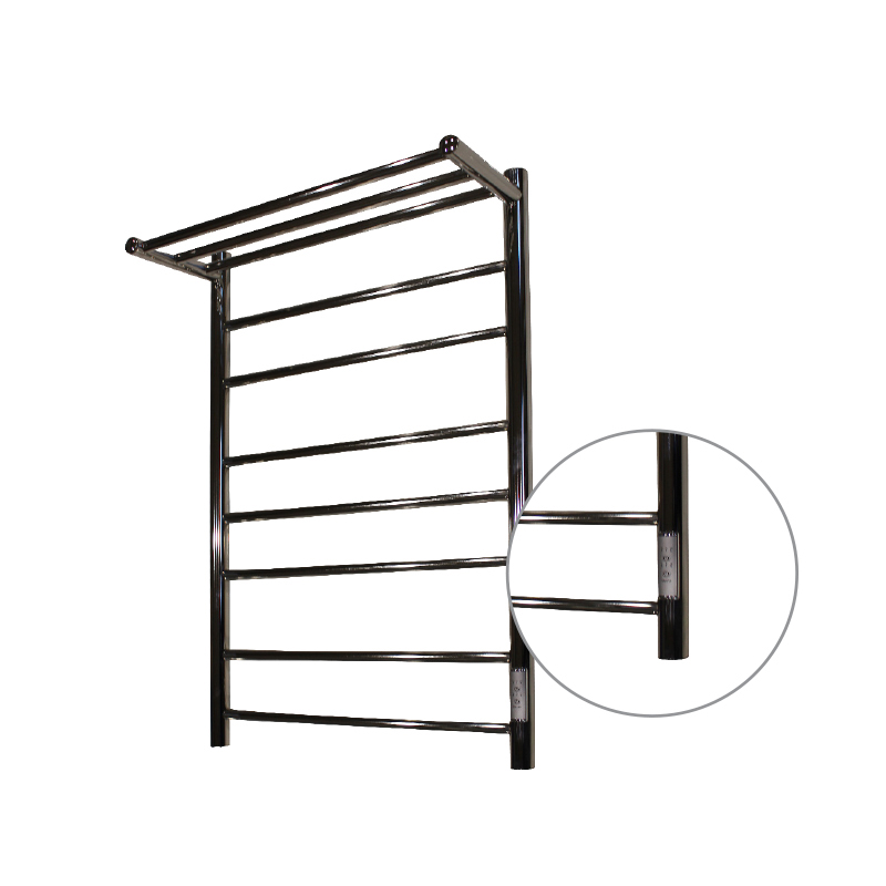 Полотенцесушитель электрический Melodia Shelf Electro 50x80 П6 (1x3x2), сухой ТЭН, 121Вт, встроенный диммер, с полкой, хром глянцевый