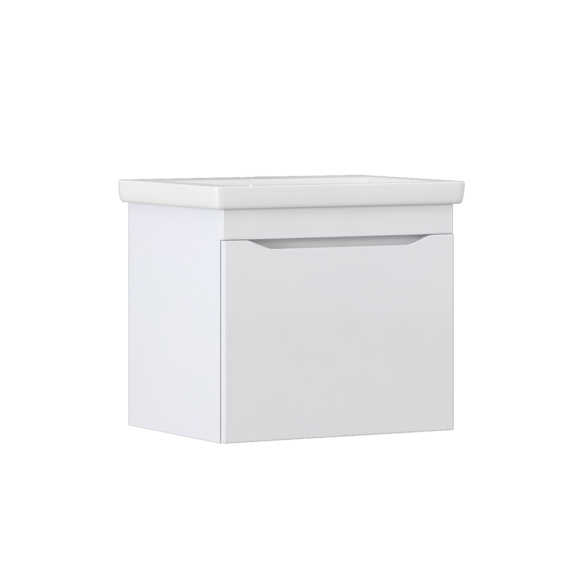 Тумба подвесная Vigo Grani 600-0-1 с раковиной Como 50, белый