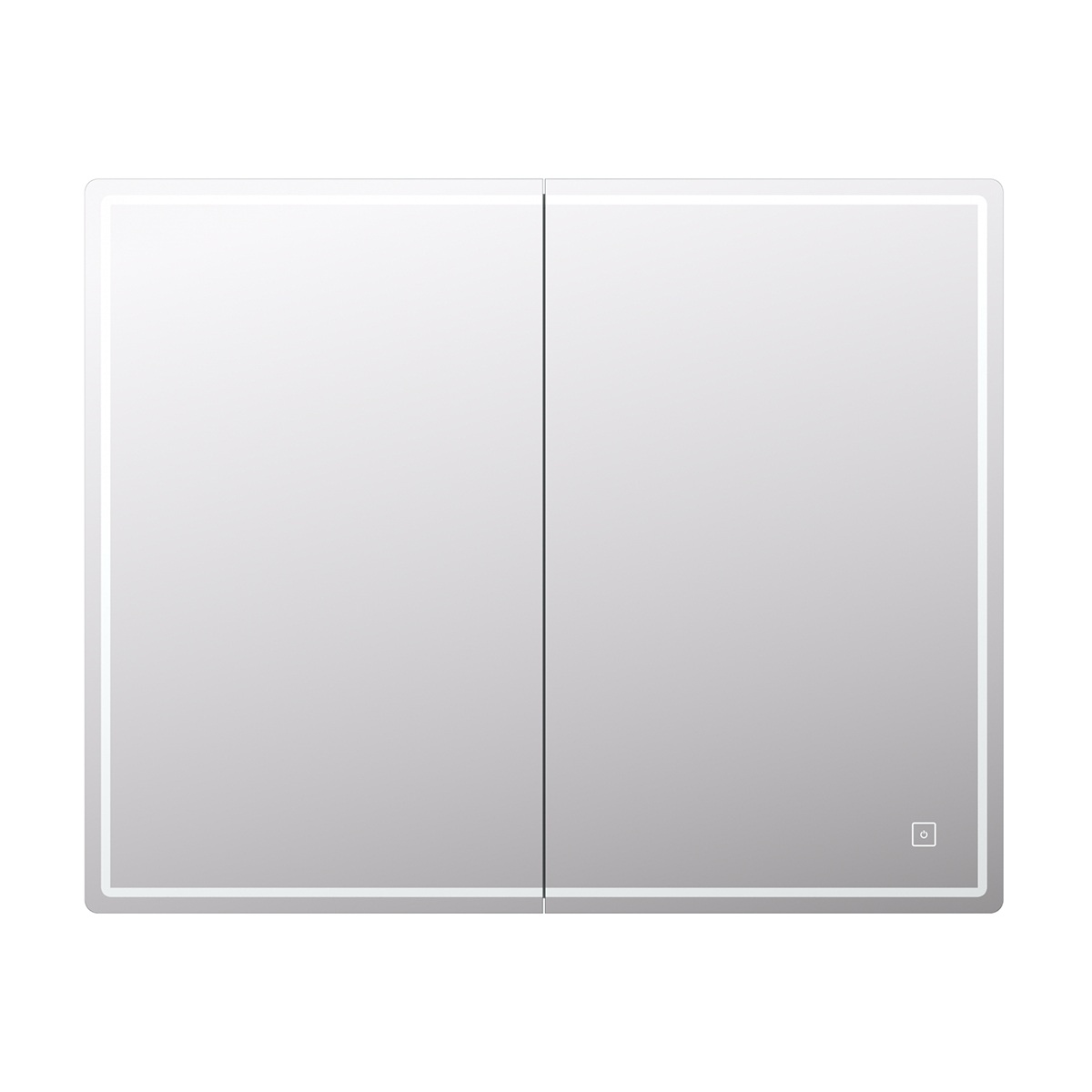 Шкаф зеркальный Vigo Geometry 1000, с LED подсветкой, белый