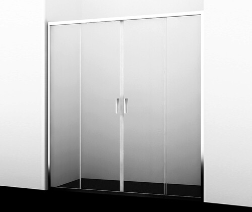Душевая дверь Wasserkraft Lippe 45S08 150x190, стекло прозрачное / профиль серебро