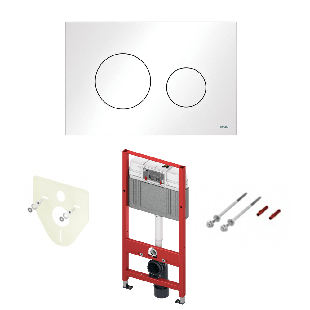 Система инсталляции для унитаза TECE K440920 4 в 1: TECEbase 2.0 с клавишей смыва TECEloop 2.0, белый