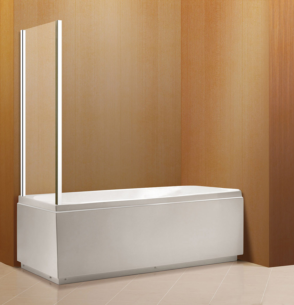 Стенка боковая на ванну Avek Standart S80, 80х140, стекло прозрачное, профиль хром