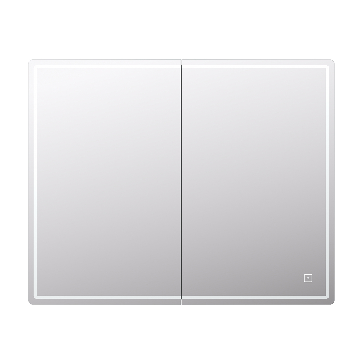 Шкаф зеркальный Vigo Geometry 1000, с LED подсветкой, белый