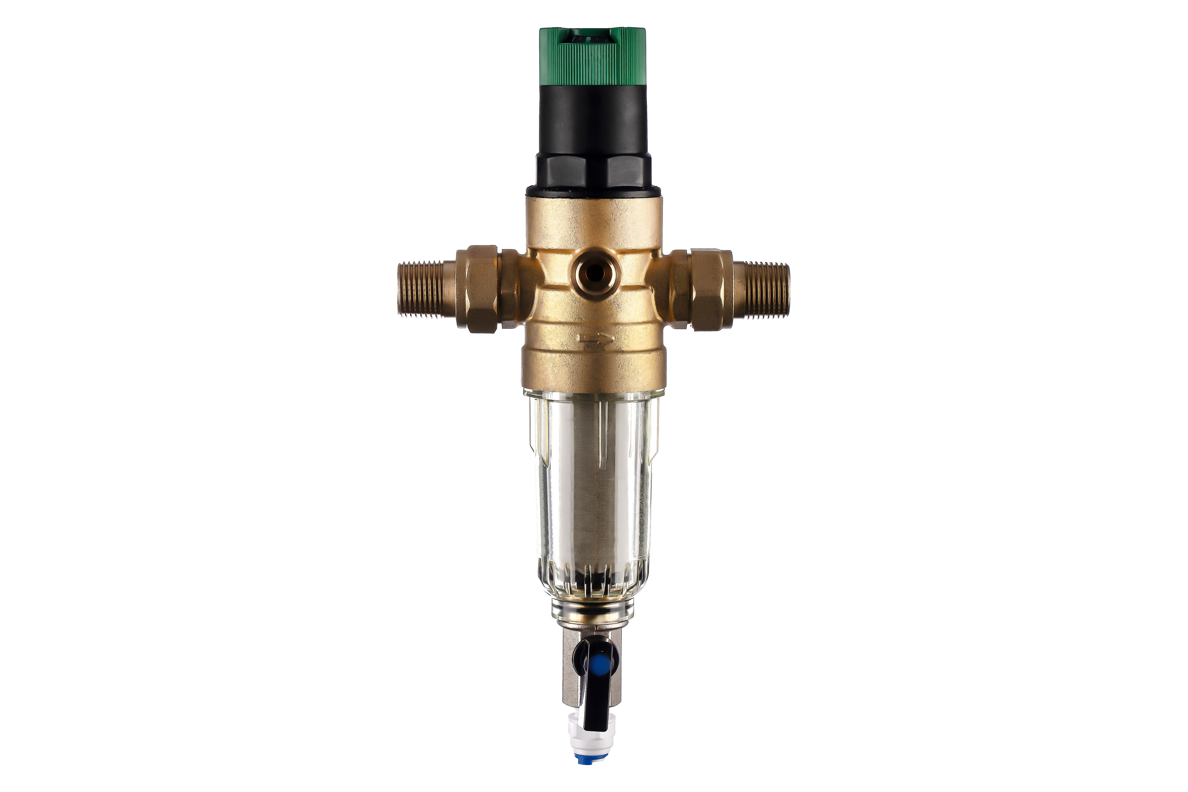 Фильтр сетчатый промывной Гейзер Бастион 7508155233 1/2" D52,5 мм, для холодной воды, с регулятором давления