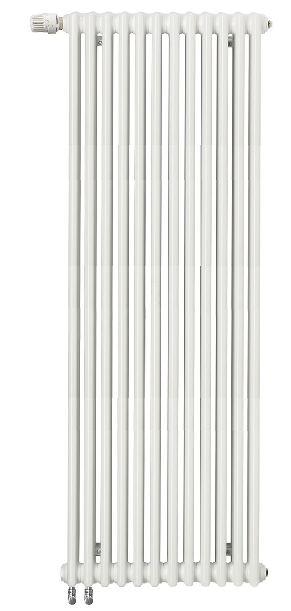 Радиатор стальной Zehnder Charleston Completto 2180 вертикальный двухтрубчатый, 12 секций, нижнее подключение, белый
