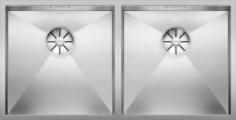 Мойка кухонная Blanco Zerox 400/400-U с отводной арматурой, сталь / зеркальная полировка