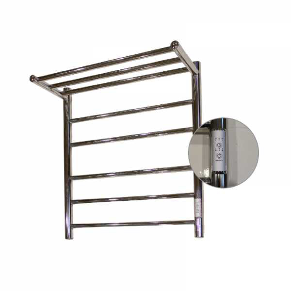 Полотенцесушитель электрический Melodia Shelf Electro 50x60 П5 (2x3), сухой ТЭН, 93Вт, встроенный диммер, хром глянцевый