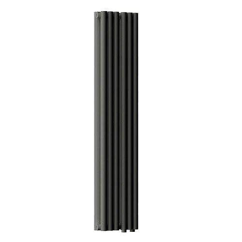 Радиатор стальной Empatiko Takt LR2-232-1750 Coal Black 232x1786 12 секций, вертикальный 2-трубчатый, нижнее подключение, черный угольный