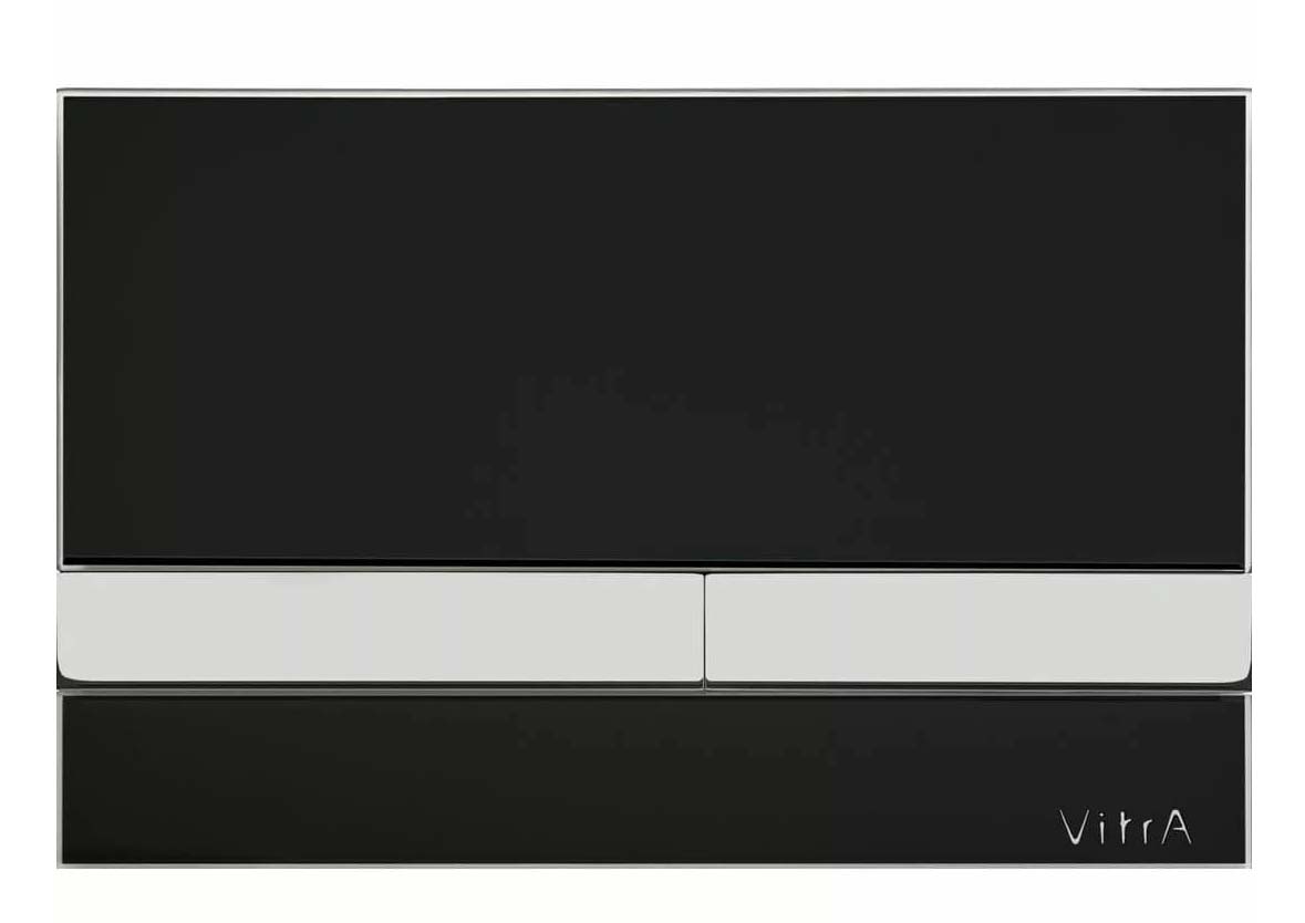 Клавиша смыва VitrA Select 740-1101, стекло, цвет черный глянец / кнопки хром