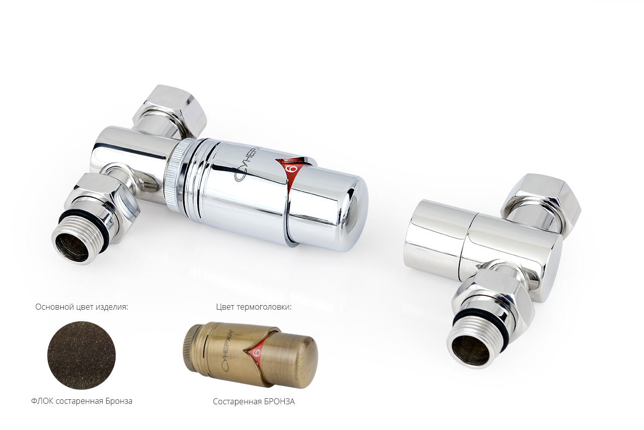 Терморегулятор автоматический Сунержа прямой G 1/2" НР x G 3/4" НГ (набор)