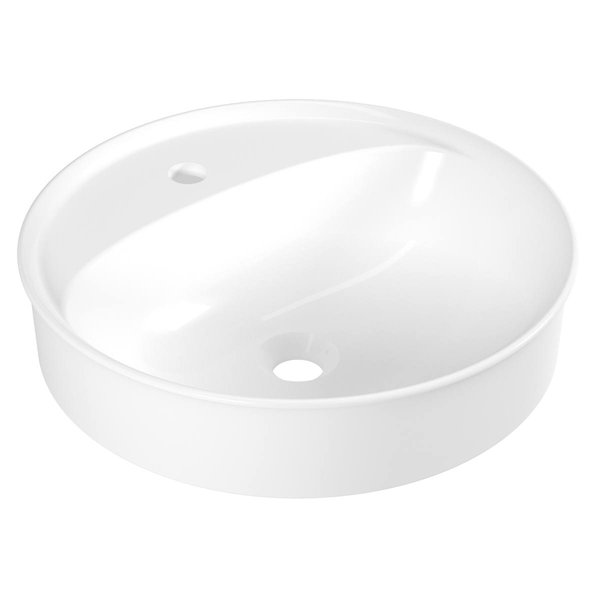 Раковина Serel Minimal накладная, 460x460,  круглая, с отверстием под смеситель, белый