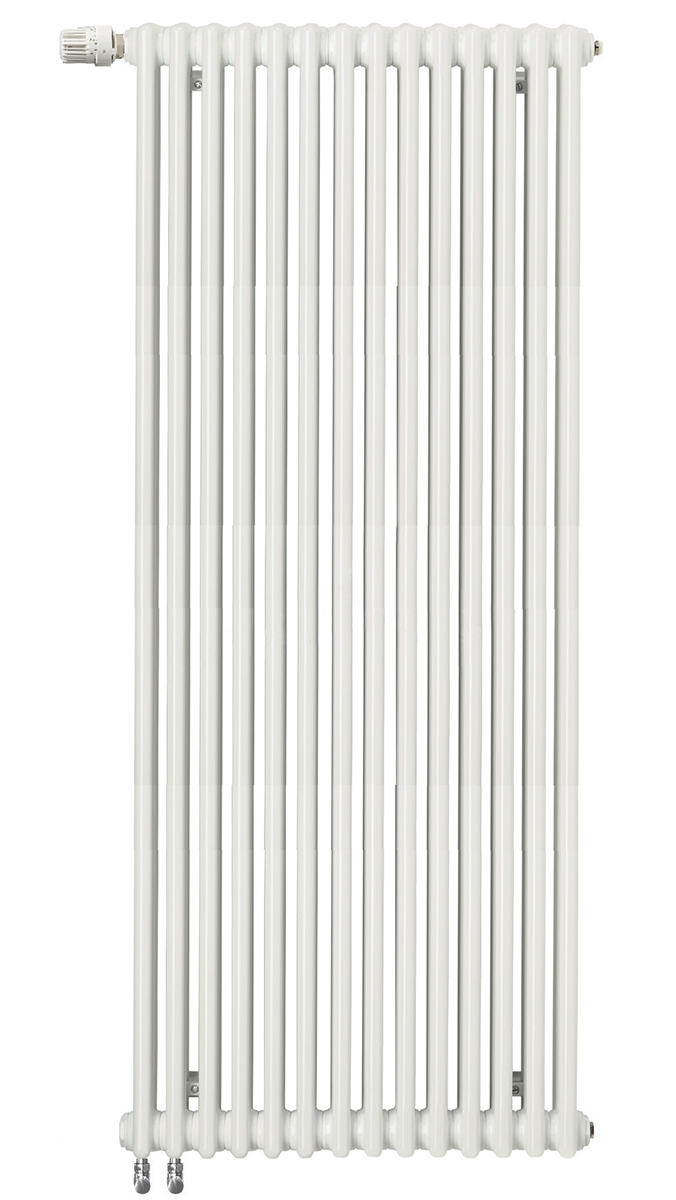 Радиатор стальной Zehnder Charleston Completto 2180 вертикальный двухтрубчатый, 14 секций, нижнее подключение, белый